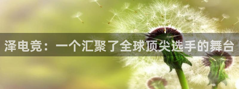 火狐电竞平台官网：泽电竞：一个汇聚了全球顶尖选手的舞台